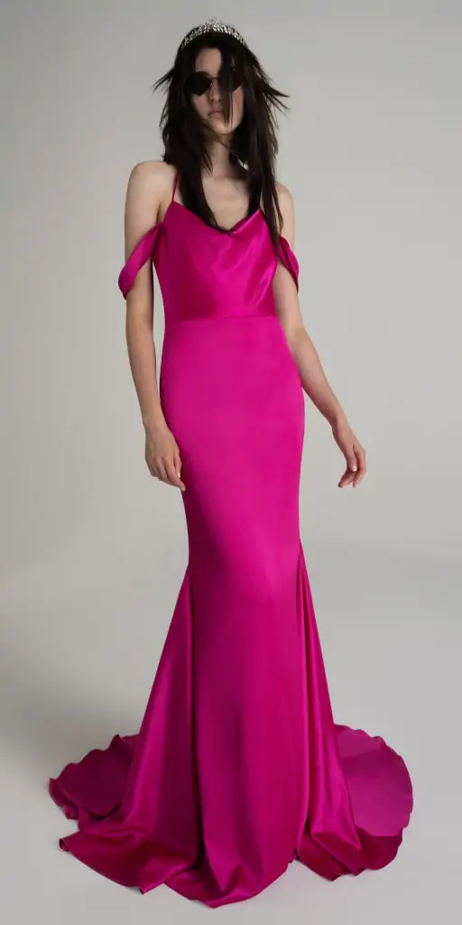 couture abendkleid lang in pink